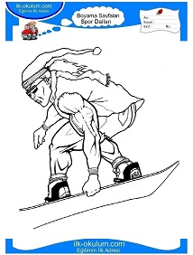 Çocuklar İçin Snowboard Boyama Sayfaları 